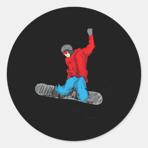 Grappig Snowboarden Shirt - Sneeuwboarder Lovers G Ronde Sticker