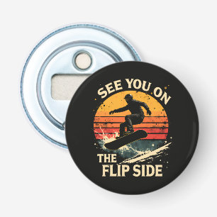 Grappig Snowboarden - Zie Je Aan De Andere Kant Button Flesopener