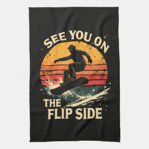 Grappig Snowboarden - Zie Je Aan De Andere Kant Theedoek