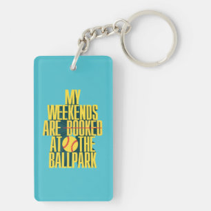 Grappig Softbal Weekend Bij De Ballpark Sporten Sleutelhanger