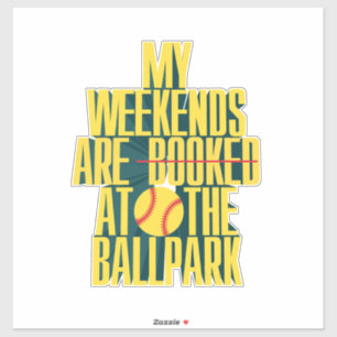 Grappig Softbal Weekend Bij De Ballpark Sporten Sticker