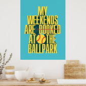 Grappig Softbal Weekend Bij Het Honkbalveld Poster (Keuken)