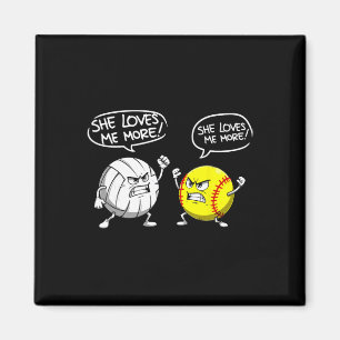 Grappig Softll En Volleyll Meisje Speler Grap T-sh Magneet