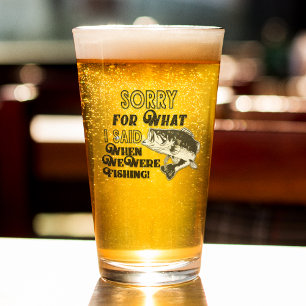 Grappig Sorry dat de Bass Vist Angler Sports Quote Glas