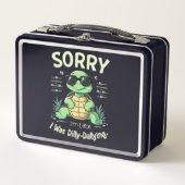 Grappig Sorry dat ik laat schildpad met retro esth (Voorkant)
