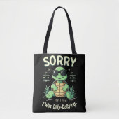 Grappig Sorry dat ik laat schildpad met retro esth Draagtas (Voorkant)