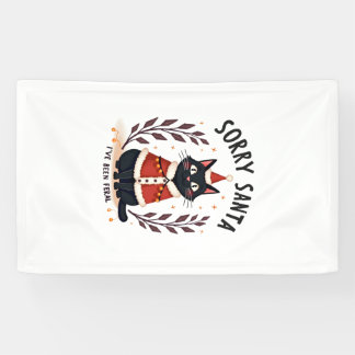 Grappig Sorry Santa Ik Ben Wild Zwart Kat Christ Spandoek