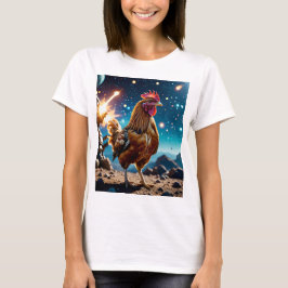 Grappig Space Chicken Sci-Fi Adventure T-shirt