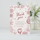 Grappig speciaal bezorging pizza baby shower bedankkaart (Staand voorkant)