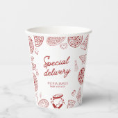 Grappig speciaal bezorging pizza baby shower papieren bekers (Voorkant)