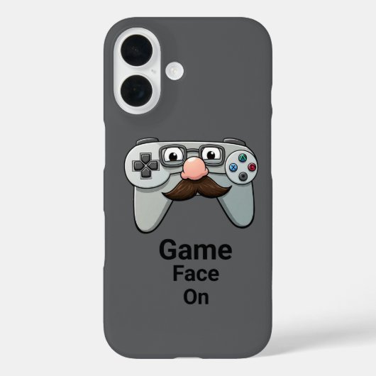 Grappig Spel Controller Gezicht Gamer Mustache Car Case-Mate iPhone Case (Achterkant)