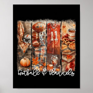 Grappig spel dag voetbal & flanel herfst sfeer poster