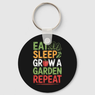 Grappig spel Eten Slapen Kweek Een Tuin Herhaal Ga Sleutelhanger