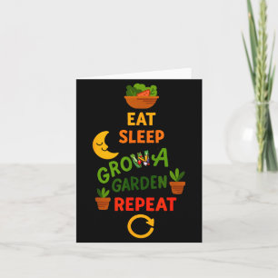 Grappig spel eten slapen tuin laten groeien herhal kaart