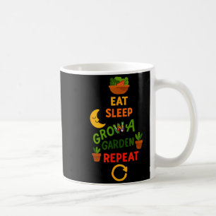 Grappig spel eten slapen tuin laten groeien herhal koffiemok