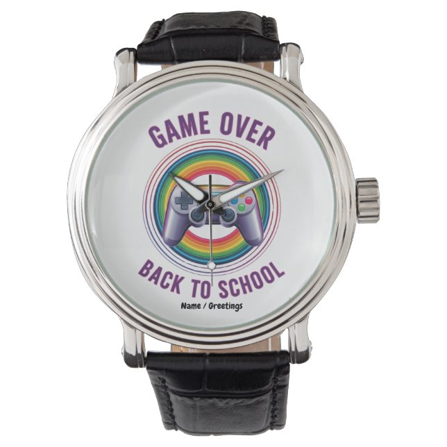 Grappig Spel Over Controller Docent Kinder Level U Horloge (Voorkant)