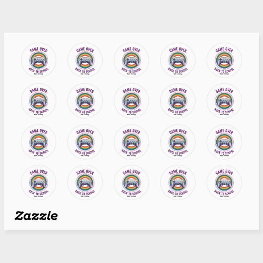 Grappig Spel Over Controller Docent Kinder Level U Ronde Sticker (Vel)