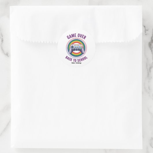 Grappig Spel Over Controller Docent Kinder Level U Ronde Sticker (Tas)