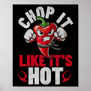 Grappig Spicy Chili Karate Ontwerp Chili Pepper Hu Poster