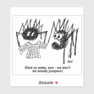 Grappig Spiders en Spiders Web Weaving Cartoon Sticker