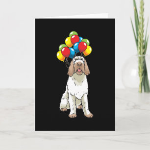 Grappig spinone Italiano dog met ballonnen Kaart