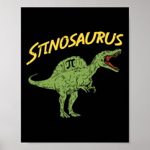 Grappig Spinosaurus Pi-dag T-shirt Wiskunde Dinosa Poster