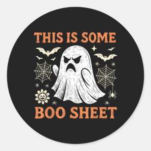 Grappig spook Halloween kostuum Boo blad griezelig Ronde Sticker
