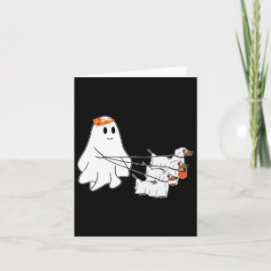Grappig spook lopen met drie honden Halloween Herf Kaart