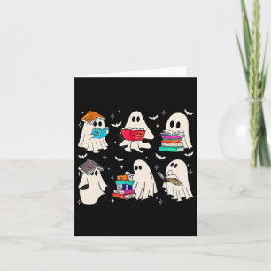 Grappig Spookboek lezen Halloween boeken Lover Tea Kaart
