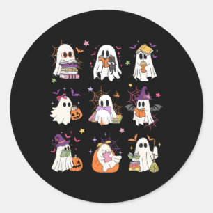 Grappig Spookboek lezen Halloween boeken Lover Tea Ronde Sticker