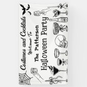 Grappig Spooky Halloween Cocktail Party Welkom Spandoek (Verticaal)