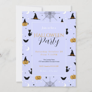 Grappig Spooky Halloween Lavendel Design Kaart