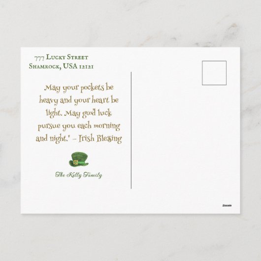 Grappig  St. Patrick's Day Feestdagenkaart (Achterkant)