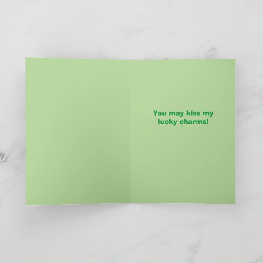 Grappig St. Patrick's Day Green Cat with Pet Kaart (Binnen)
