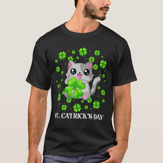 Grappig St Patrick's Day Happy St Cat Tricks Day T-shirt (Voorkant)