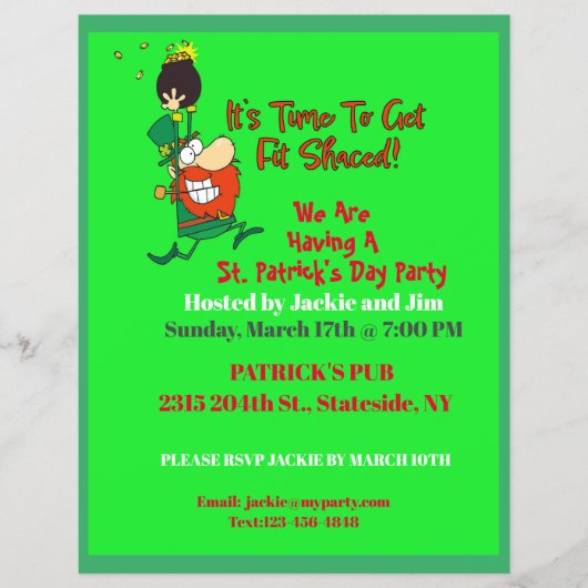 Grappig St. Patrick's Day Party Flyer (Voorkant)