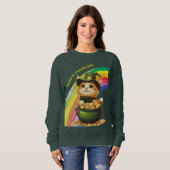 Grappig St. Patrick's Day Sweatshirt Leprechaun Ca (Voorkant volledig)