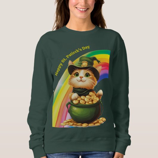 Grappig St. Patrick's Day Sweatshirt Leprechaun Ca (Voorkant)