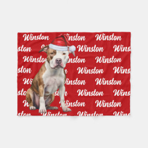 Grappig Staffordshire Dog Naam Patroon Kerstmis Fleece Deken