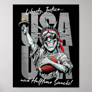 Grappig Standbeeld Vrijheid Voetbal Usa Amerikaans Poster