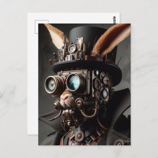 Grappig Steampunk Bunny Briefkaart (Voorkant / Achterkant)