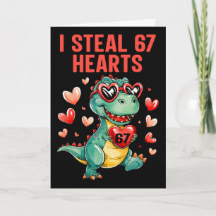Grappig steel ik 67 harten T-rex dinosaurus Valent Kaart