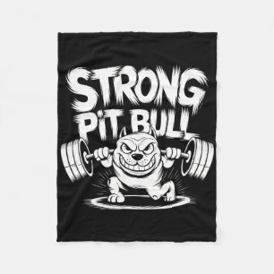Grappig Sterke Kruisvormige Lifting Pitbull Fleece Deken