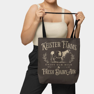Grappig  stijl vee Boerderij grap teken bruin Draagtas
