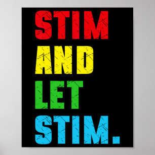 Grappig Stim en Laat Stim Autisme Bewustzijn Maand Poster