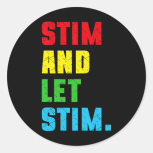 Grappig Stim en Laat Stim Autisme Bewustzijn Maand Ronde Sticker