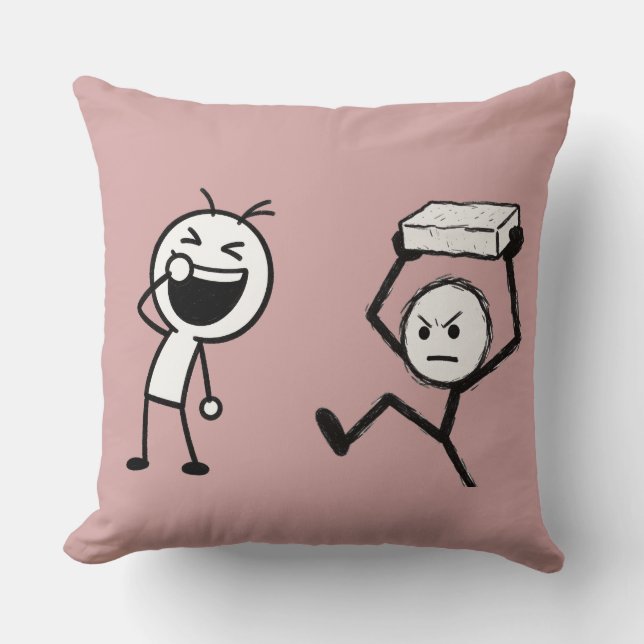 Grappig Stokfiguur Argument  Kussen (Voorkant)
