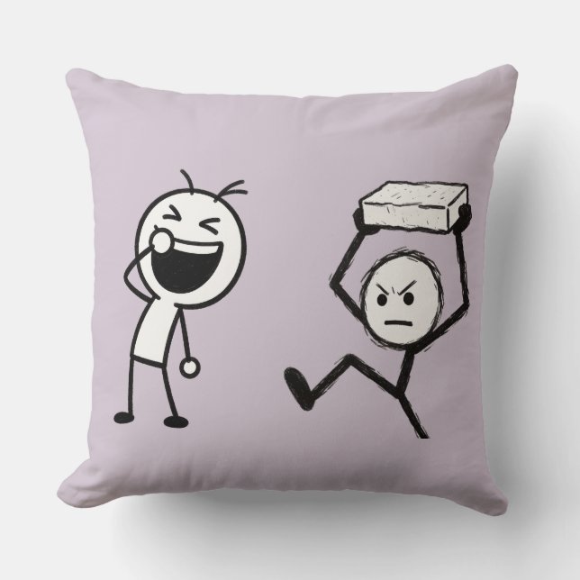 Grappig Stokfiguur Argument  Kussen (Voorkant)