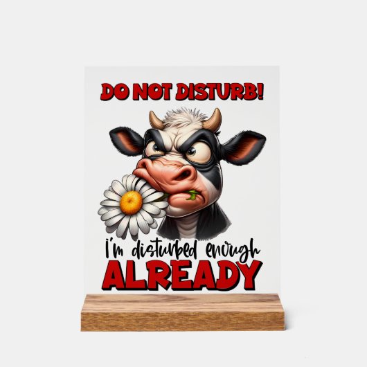 Grappig storen koe woord kunst acryl bord (Voorkant)