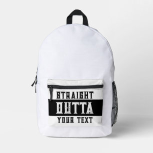 Grappig 'Straight Outta Jouw tekst' Bedrukte Rugzak